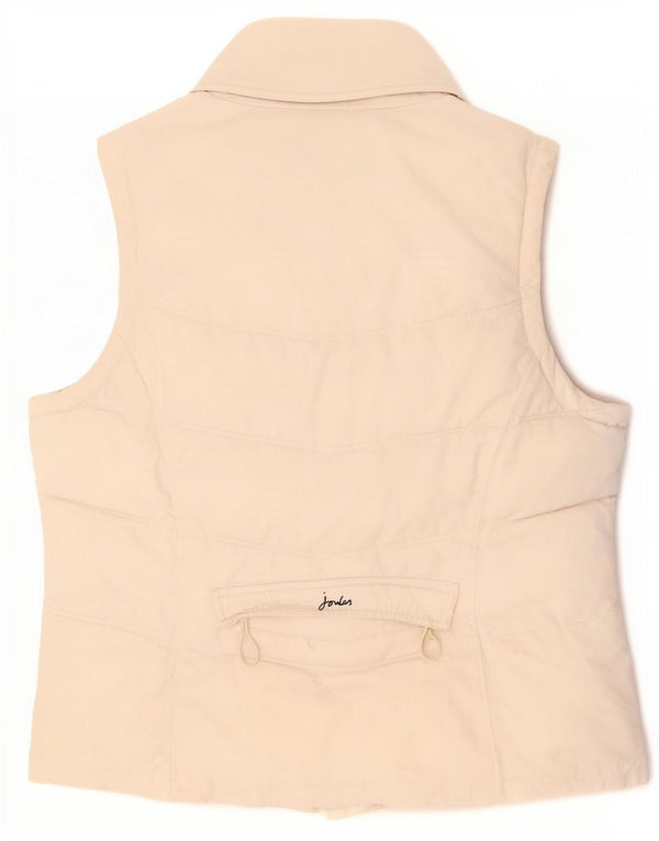 Gilet feminino acolchoado Joules UK 14 grande algodão branco