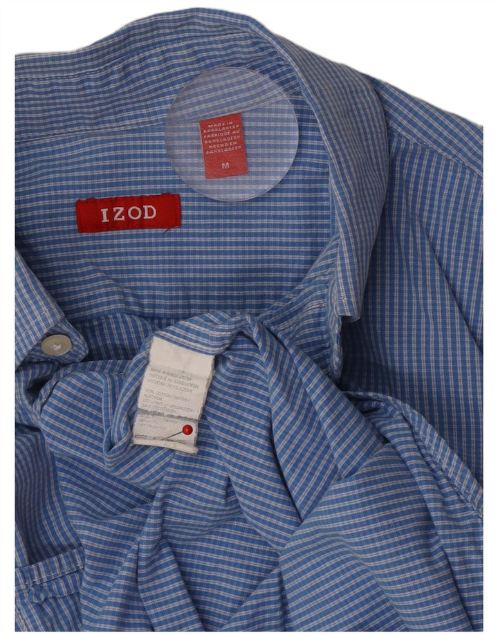 Camisa masculina Izod de algodão xadrez azul médio