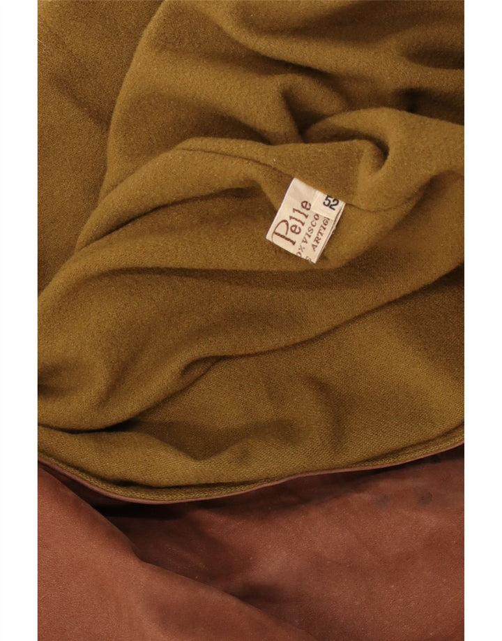 Jaqueta de couro masculina vintage IT 52 XL couro marrom