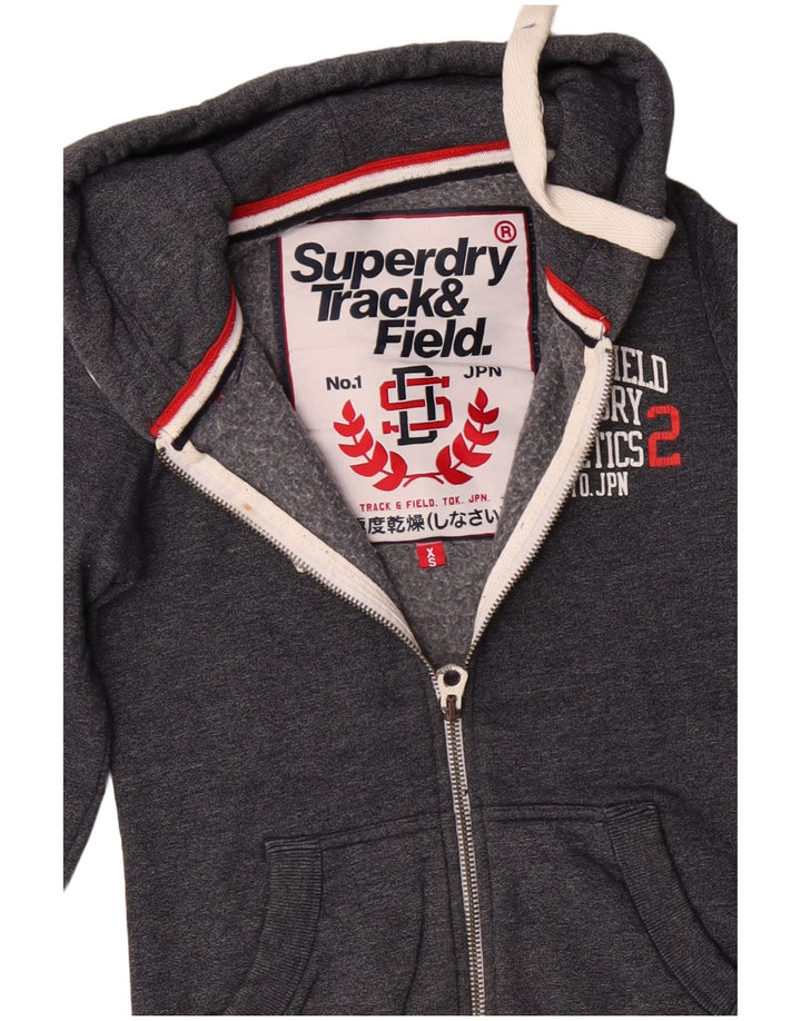 Suéter masculino SUPERDRY com capuz e zíper gráfico para atletismo XS algodão cinza