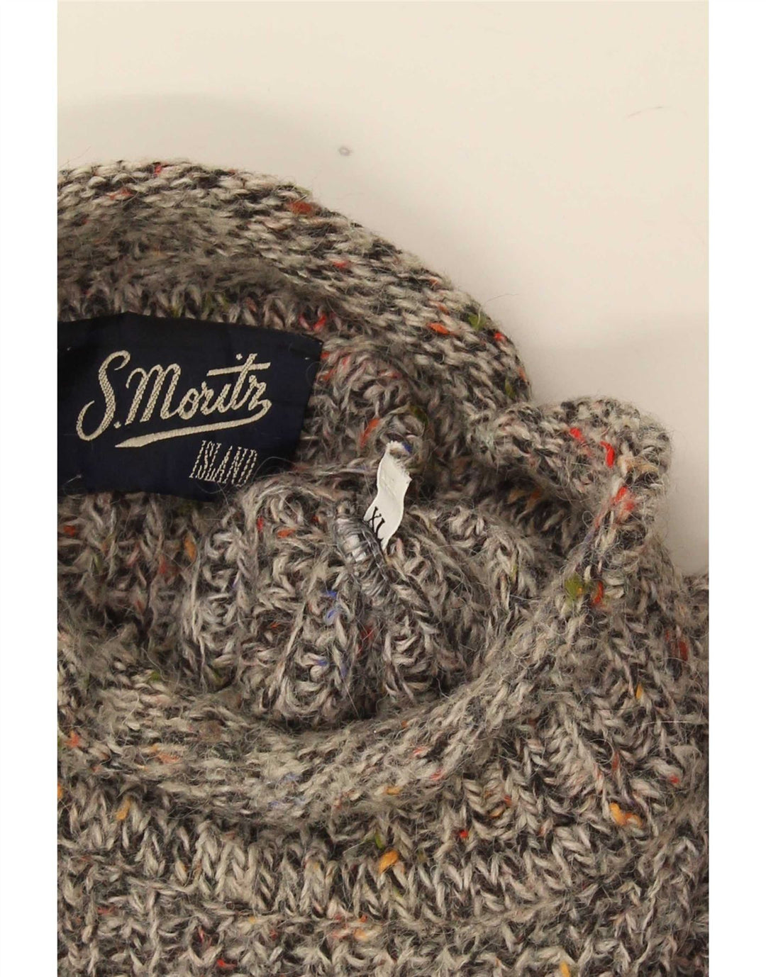Suéter masculino S. Moritz com gola tartaruga XL cinza manchado