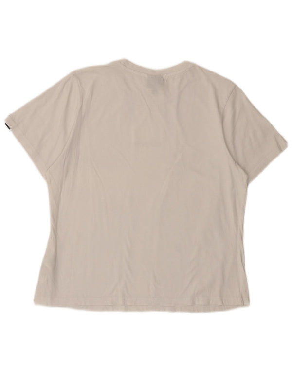 Camiseta feminina Ellesse com estampa gráfica UK 14 grande algodão branco