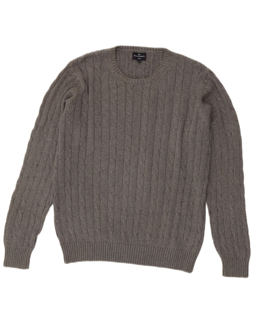 Suéter masculino Marks & Spencer Blue Harbor com gola redonda grande cinza