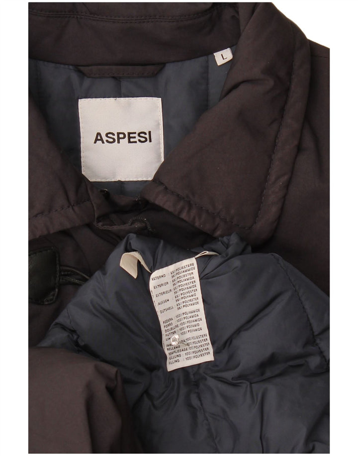 Duffle Coat Feminino Aspesi Reino Unido 16 Grande Poliéster Azul Marinho