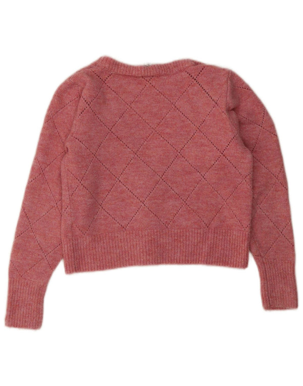 Suéter feminino Topshop Crop Cardigan Reino Unido 10 pequeno acrílico rosa