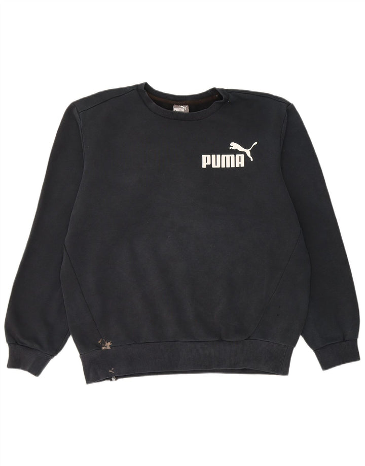 Puma Mens Graphic Moletom Jumper Médio Algodão Preto