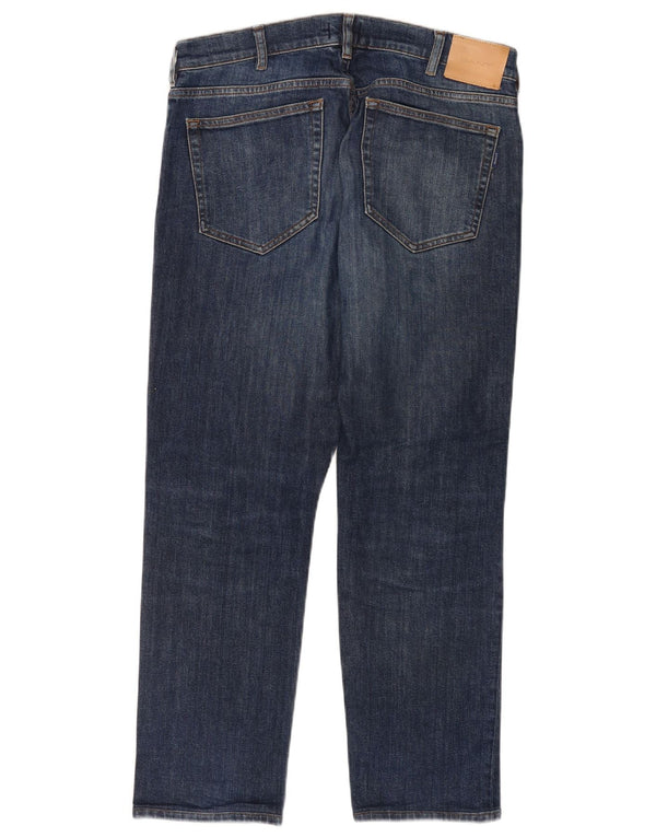 Gant Mens Straight Jeans W32 L30 Blue Cotton