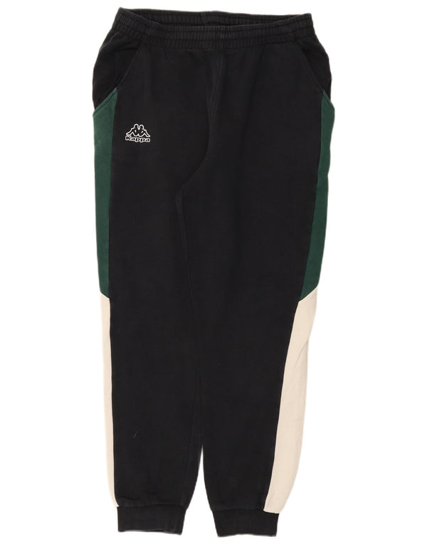 Calça de treino masculina Kappa Joggers médio preto colorblock algodão
