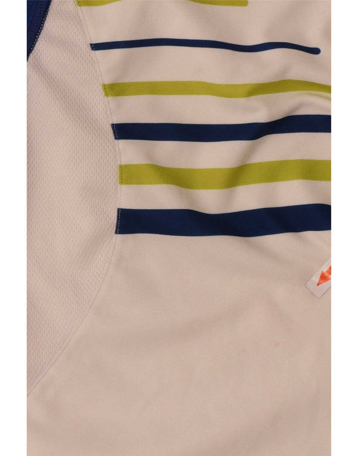 Camisa pólo masculina Sergio Tacchini grande poliéster colorblock branco