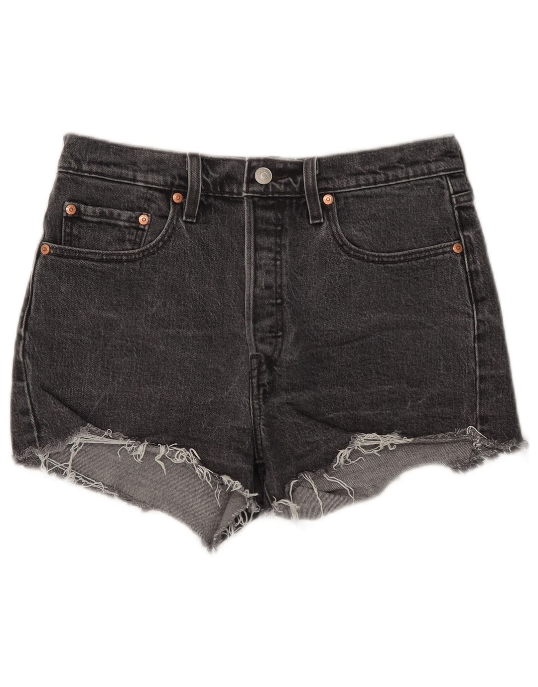 Shorts jeans feminino Levi's 501 W28 médio preto algodão