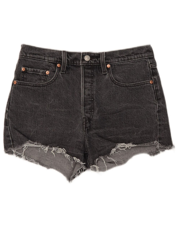 Shorts jeans feminino Levi's 501 W28 médio preto algodão