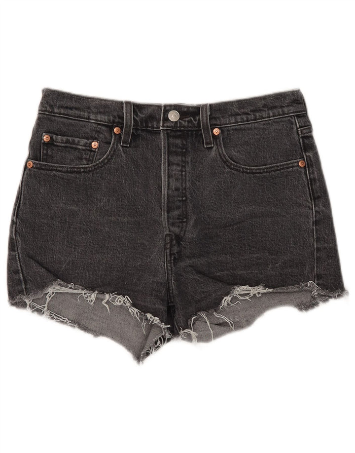 Shorts jeans feminino Levi's 501 W28 médio preto algodão