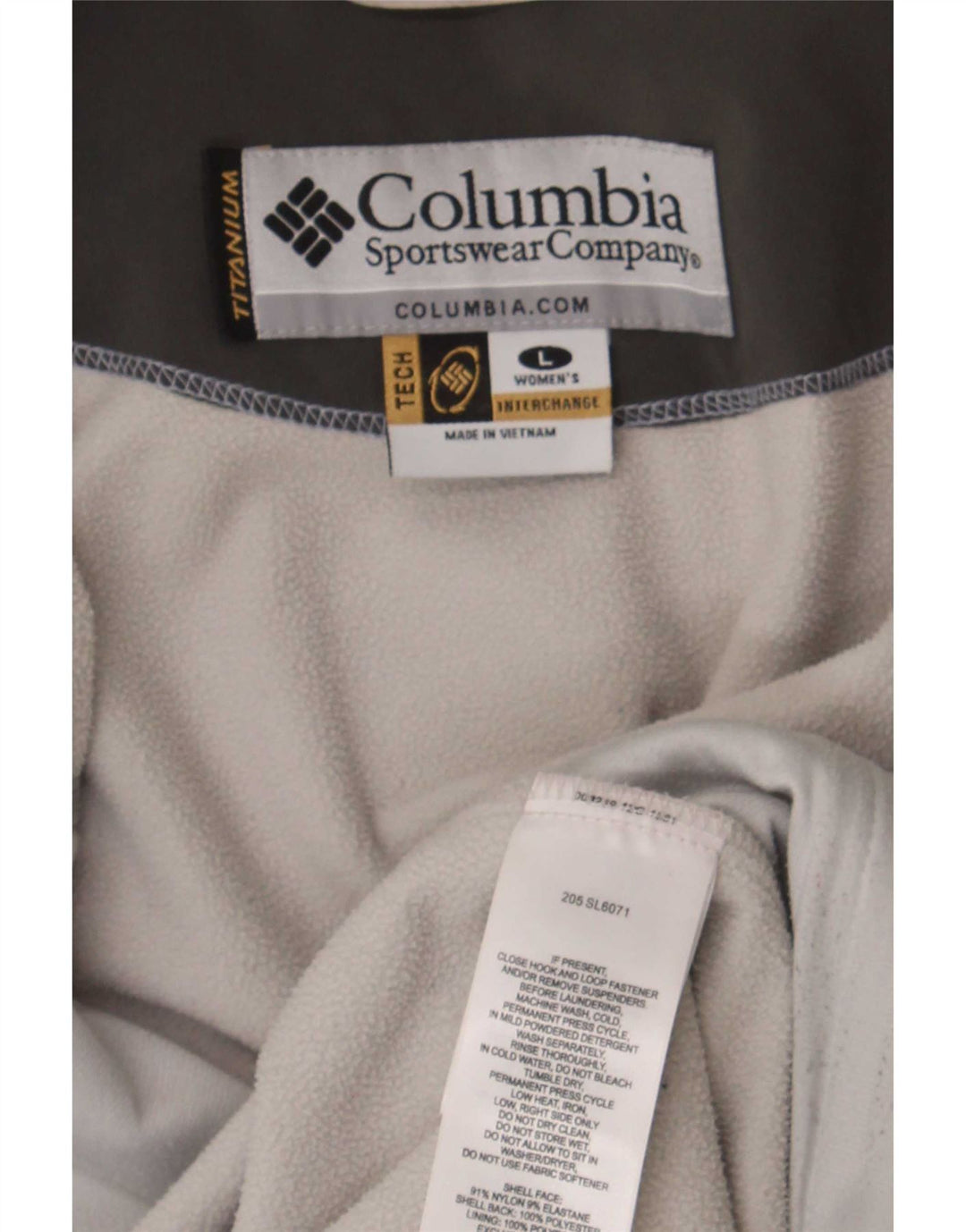 Jaqueta corta-vento Columbia feminina Interchange UK 16 grande bloco colorido azul