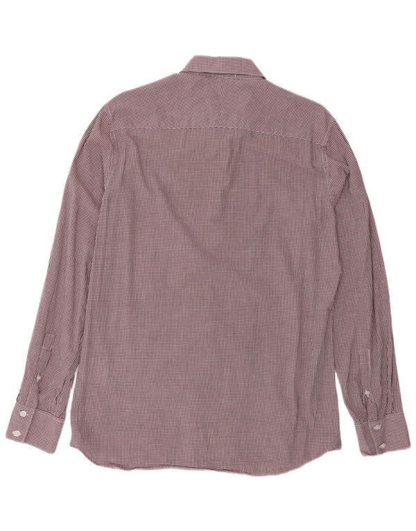 Camisa masculina Dkny média algodão guingão cor de vinho