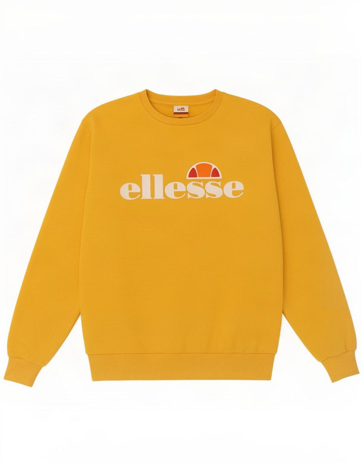 Ellesse moletom feminino grande com estampa gráfica UK 10 pequeno amarelo