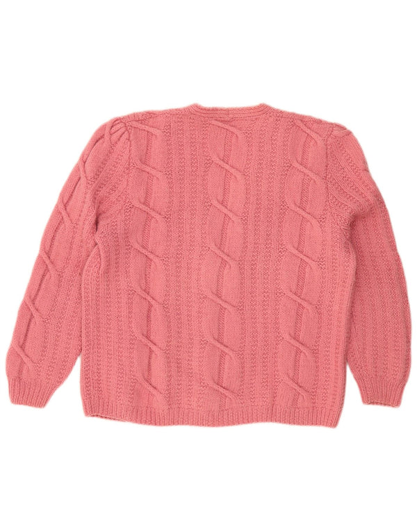 Suéter Cardigan Feminino Vintage UK 18 XL Rosa