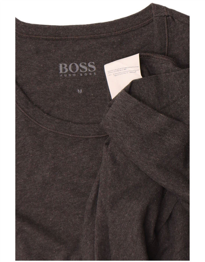 Camiseta masculina Hugo Boss Top algodão cinza médio