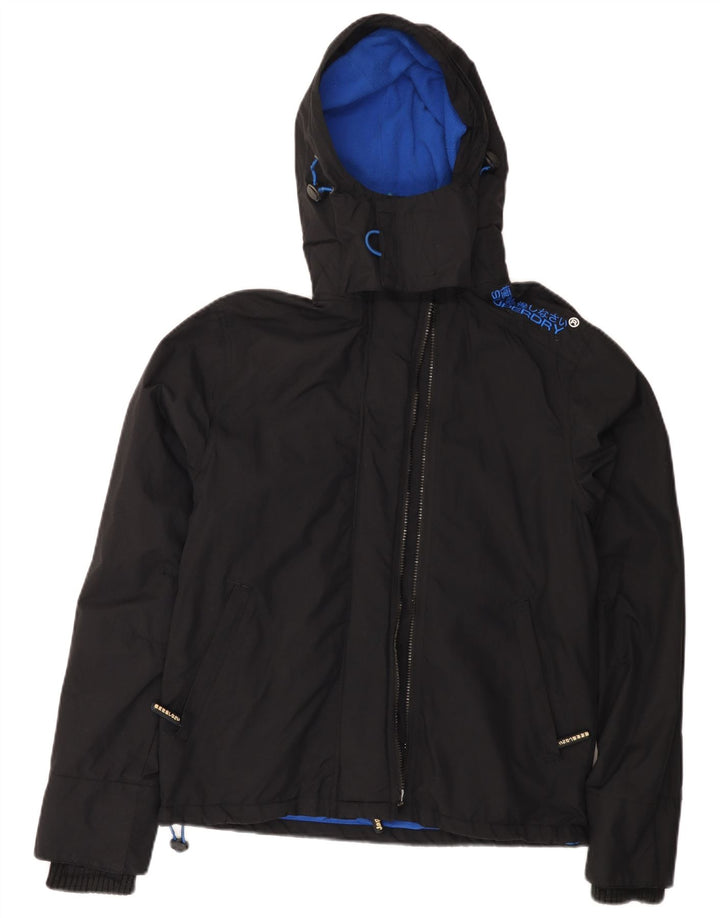 Jaqueta corta-vento masculina Superdry The Windcheater Graphic UK 36 pequena preta