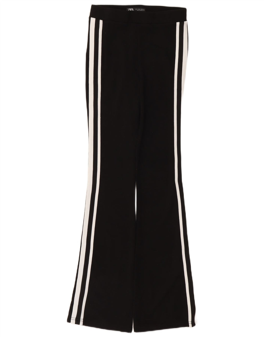Calça de treino feminina Zara Flare médio preto poliamida