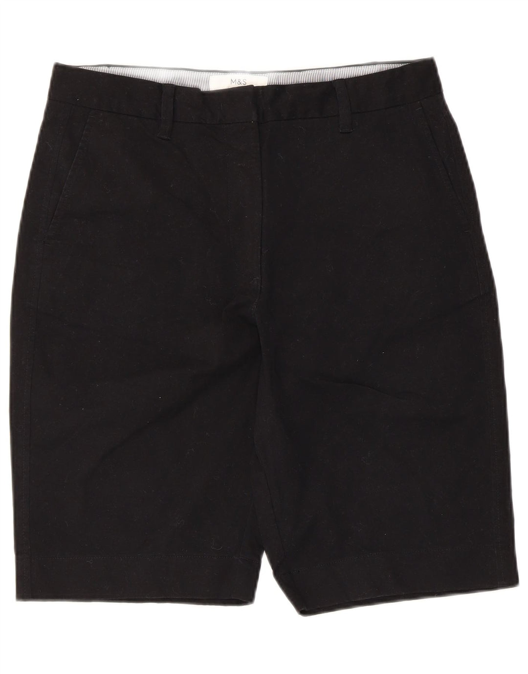 Shorts chino feminino Marks & Spencer UK 12 médio W30 algodão preto