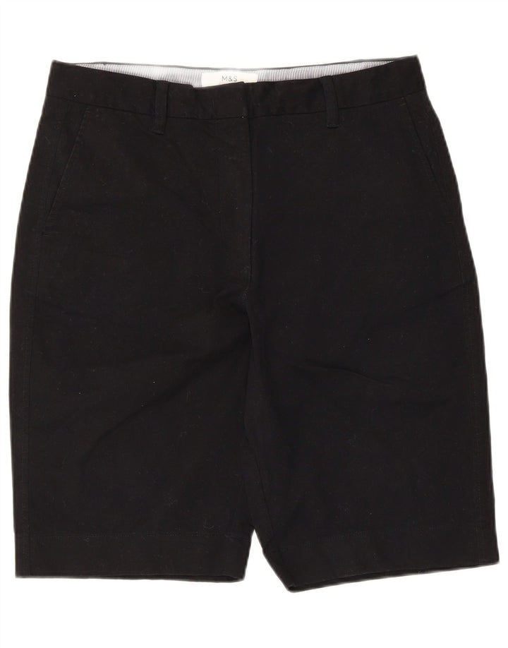 Shorts chino feminino Marks & Spencer UK 12 médio W30 algodão preto