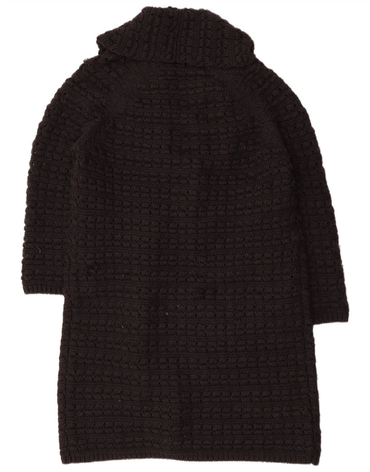 Zara Suéter feminino oversized longline aberto cardigan Reino Unido 14 médio preto