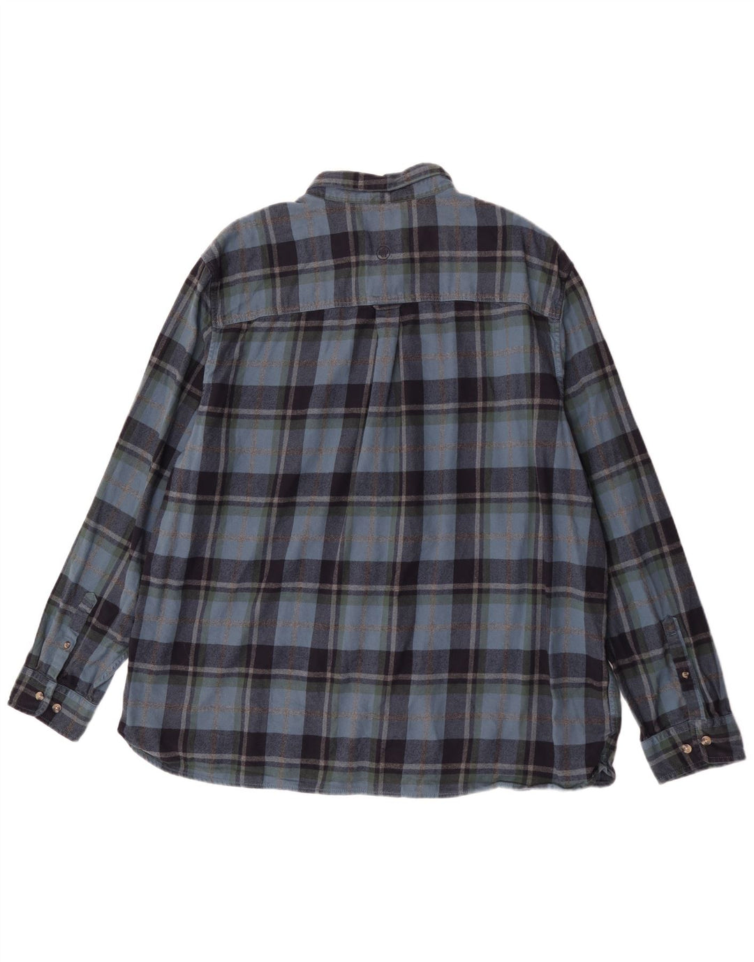 Camisa masculina de flanela de ajuste regular Fat Face 4XL algodão xadrez azul marinho