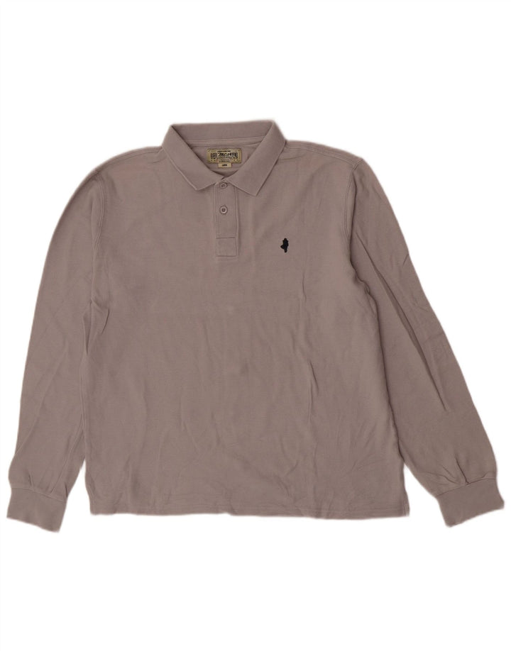 Camisa polo masculina de manga comprida Marlboro Classics grande cinza