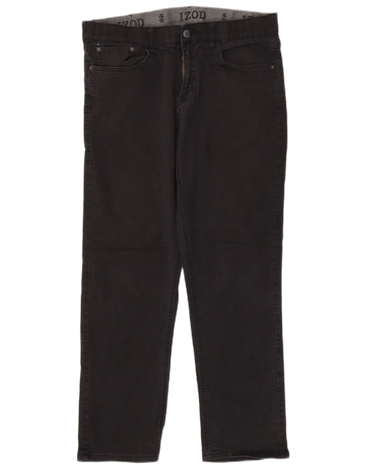 Calça jeans reta masculina IZOD regular fit W34 L30 algodão preto