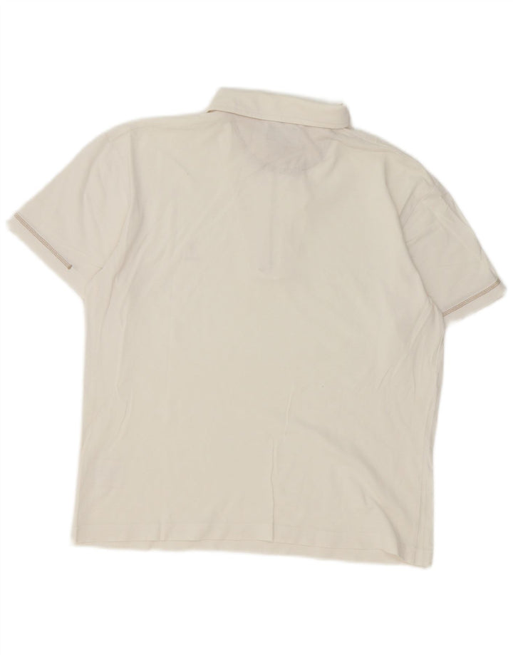 Camisa polo masculina Trussardi Jeans pequena de algodão branco