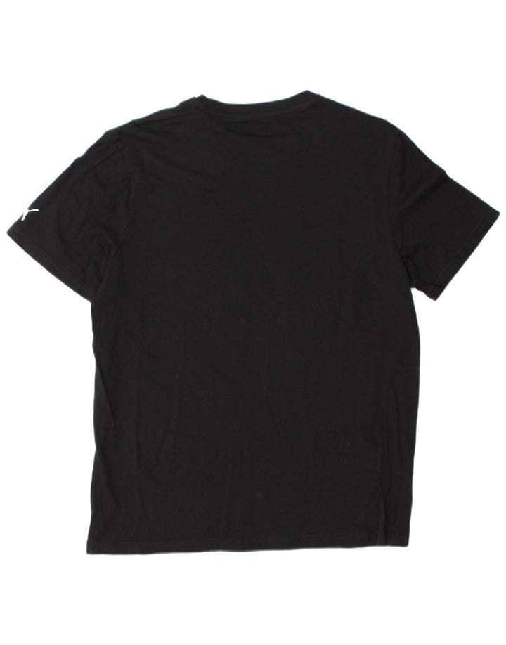 Camiseta masculina PUMA com estampa gráfica grande de algodão preto