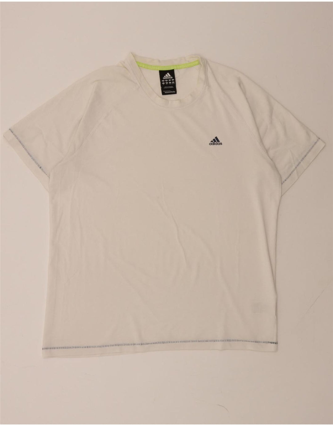 ADIDAS Mens T-Shirt Top XL Off White Cotton Vintage Adidas and Second-Hand Adidas from Messina Hembry 