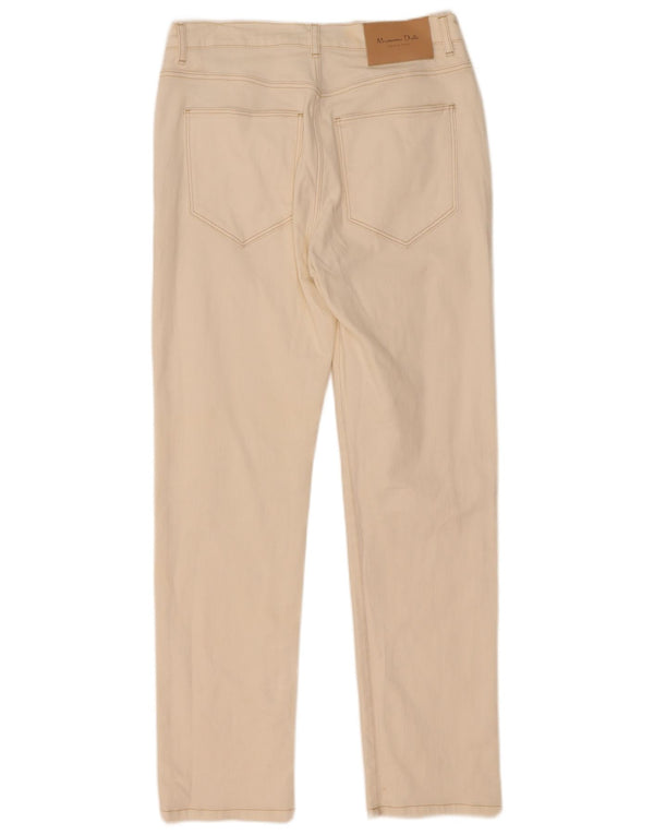 Jeans reto feminino Massimo Dutti EU 40 médio W30 L29 algodão branco