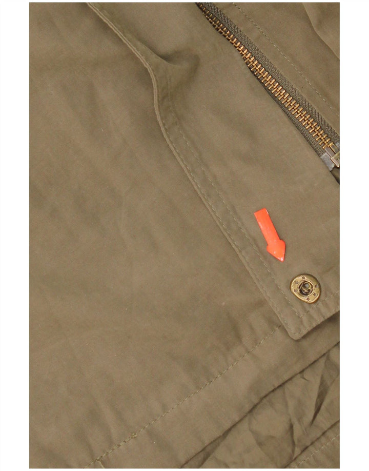 Jaqueta Parka feminina com capuz Oasis UK 10 poliéster cáqui pequeno
