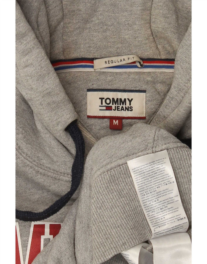 Tommy Hilfiger moletom com capuz masculino gráfico regular fit algodão cinza médio