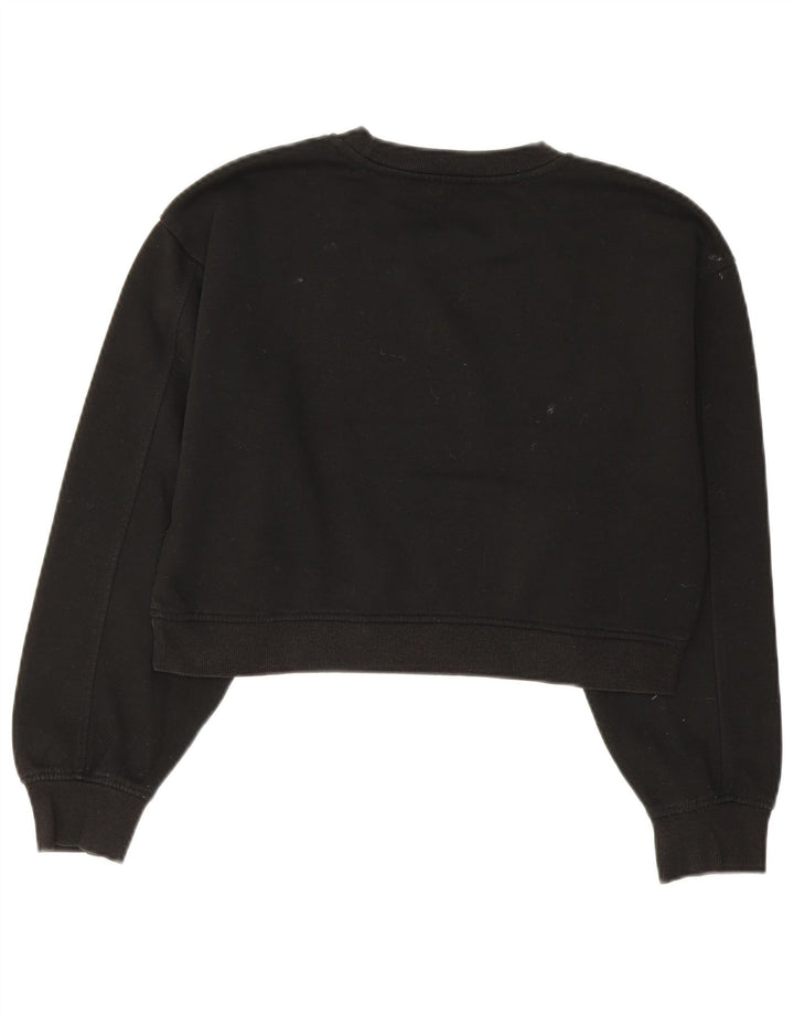 Moletom Zara feminino cropped UK 10 pequeno algodão preto