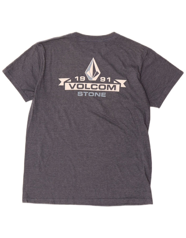 Camiseta masculina gráfica Volcom Top médio algodão azul marinho