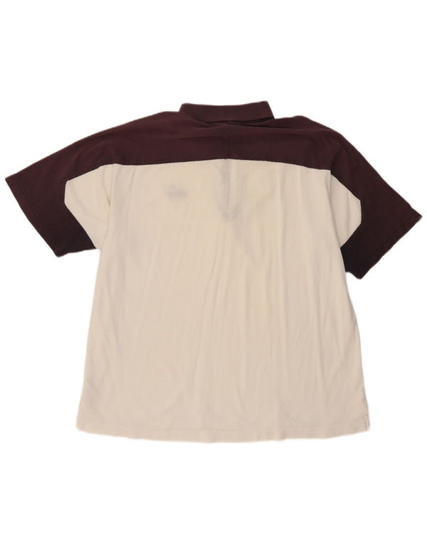 Camisa polo masculina PUMA XL branca colorblock algodão