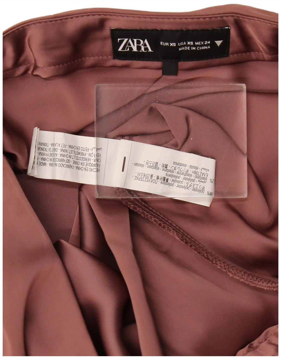 ZARA Saia Maxi Feminina XS W24 Poliéster Borgonha