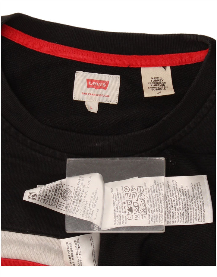 Moletom gráfico masculino Levi's Jumper grande algodão colorblock preto