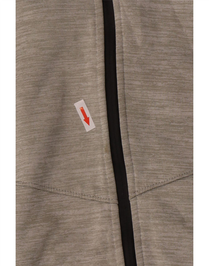 Suéter feminino Superdry com capuz e zíper UK 12 poliéster listrado cinza médio