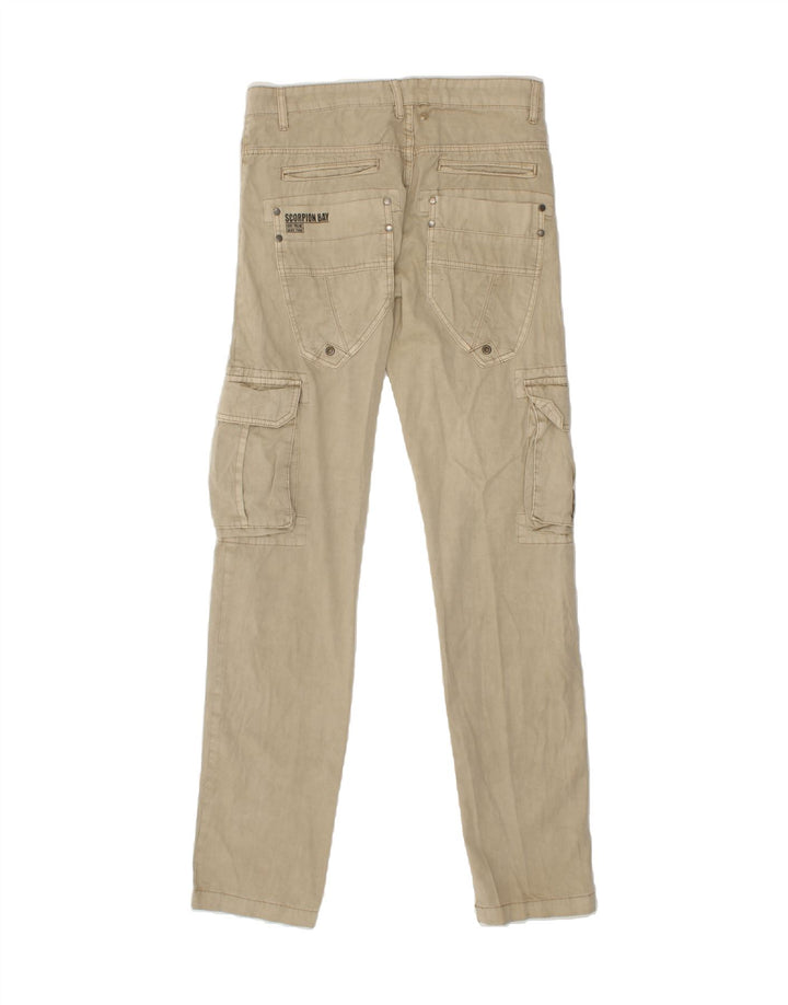 SCORPION BAY Mens Slim Cargo Trousers W31 L34 Beige Cotton Vintage Scorpion Bay and Second-Hand Scorpion Bay from Messina Hembry 