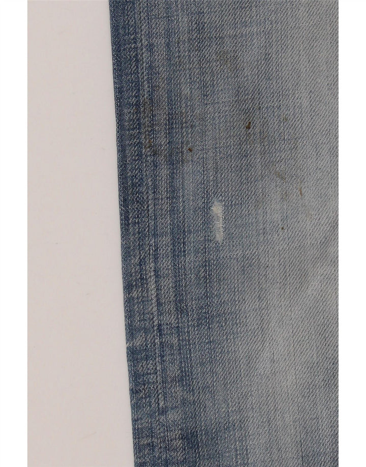 Energie Calça jeans reta masculina desgastada W34 L36 algodão azul