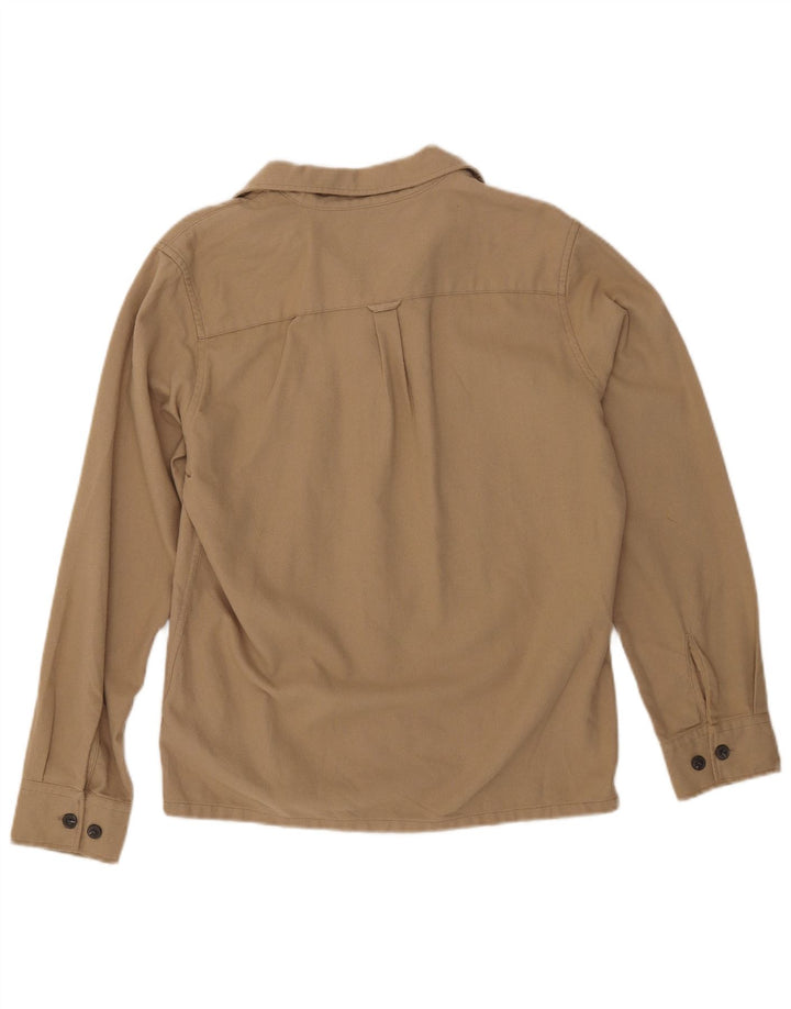 Camisa masculina de flanela JACK & JONES pequena algodão bege