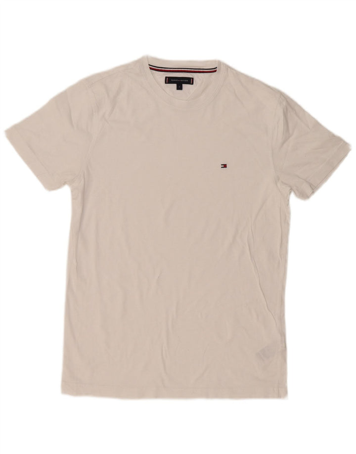 Camiseta masculina Tommy Hilfiger top pequeno algodão branco