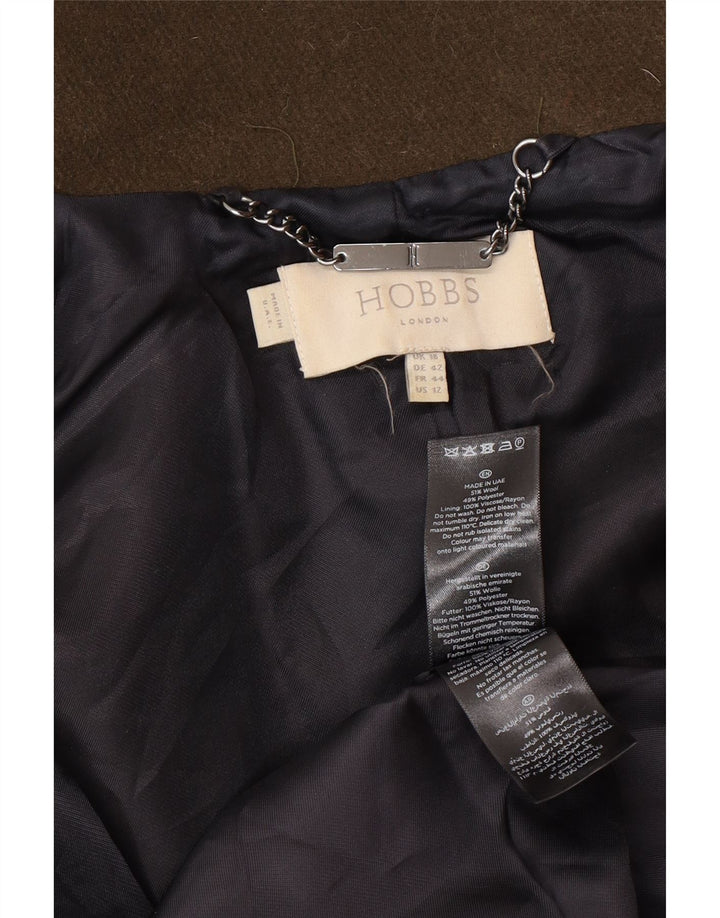 Sobretudo feminino Hobbs UK 16 grande lã cáqui