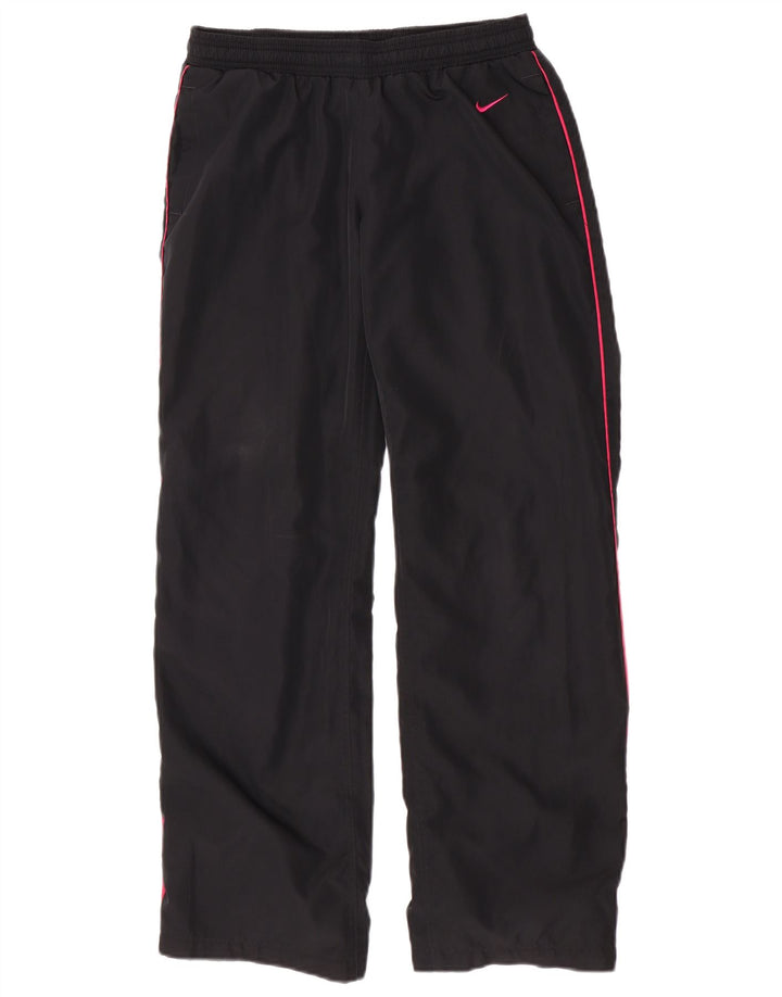 Calça de treino feminina Nike UK 10 pequena preta poliéster
