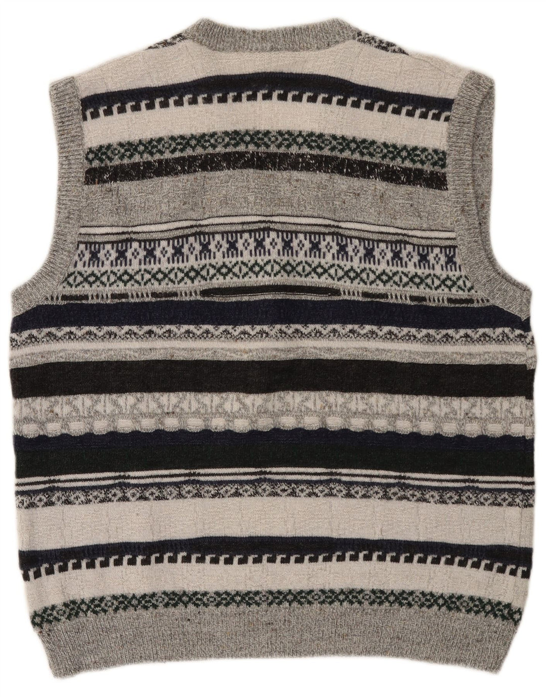 Regata masculina VINTAGE com listras cinza médio poliacrílico