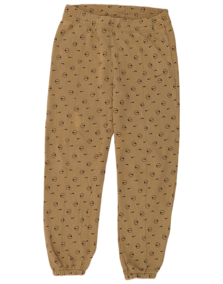 Nike masculino gráfico agasalho calças joggers pequeno bege geométrico