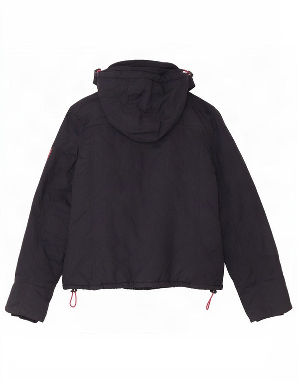 Jaqueta acolchoada com capuz feminino Superdry Windcheater Reino Unido 14 grande azul marinho